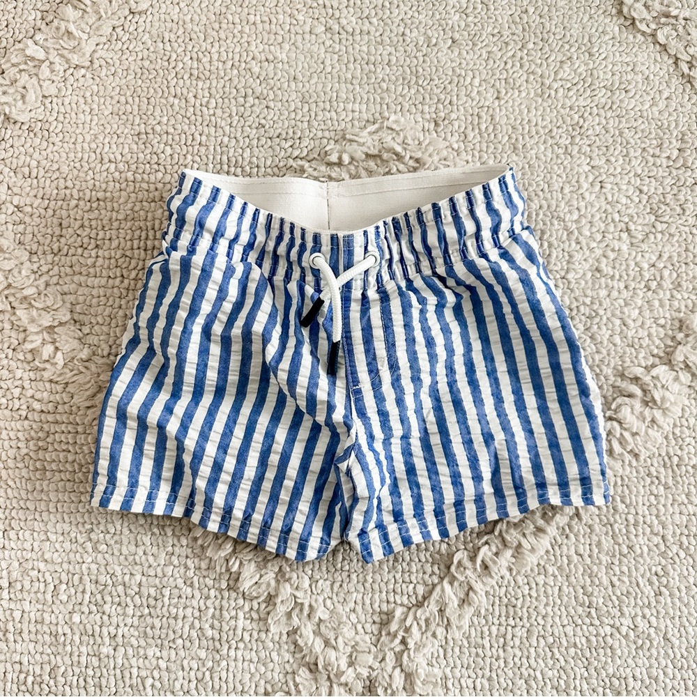 Cat & Jack Blue and White Striped High Waist Shorts